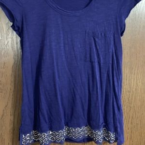 Express deep blue t shirt with beading XS